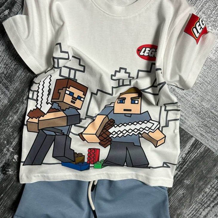 Pixel Explorer Boys Shorts Set