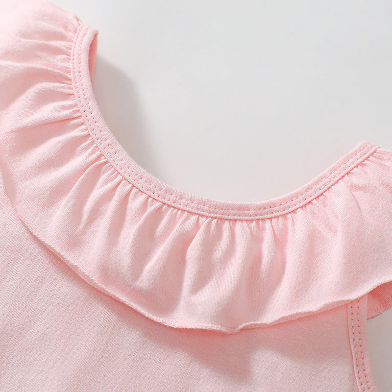 Summer Arrival Seahorse Cartoon Pattern Sleeveless Dress for Stylish Girls