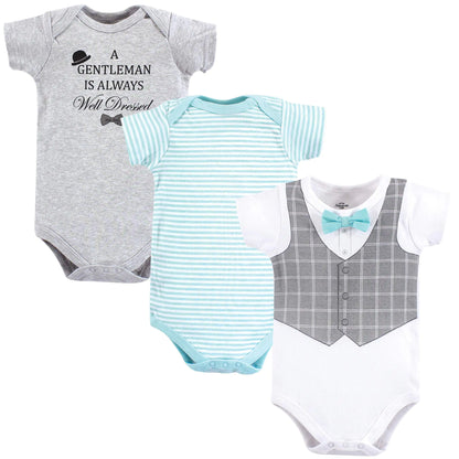 Little Treasure Unisex Baby Cotton Bodysuits Well Dressed 0-3 Months