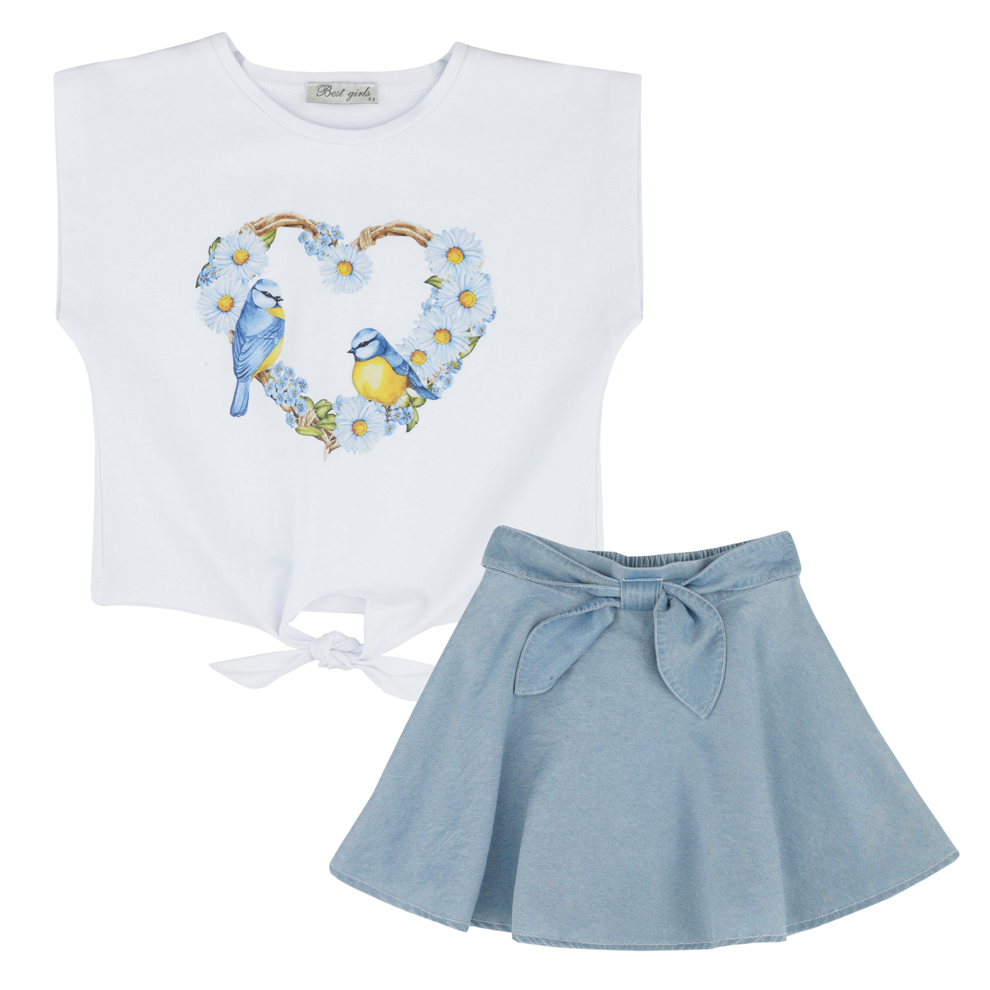 Birdie Heart Girls Casual Set-0
