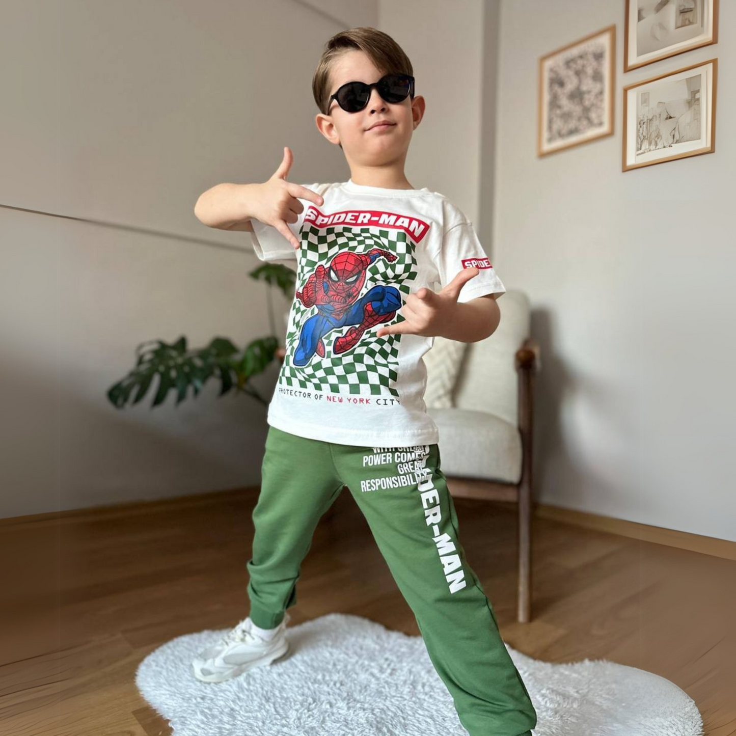 Spidy Power Cotton Joggers Set