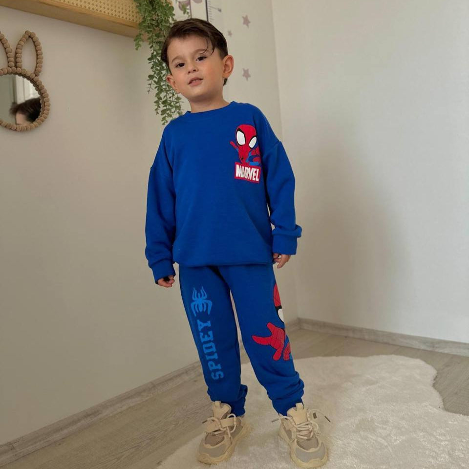 Blue Web Boys Jogger Set