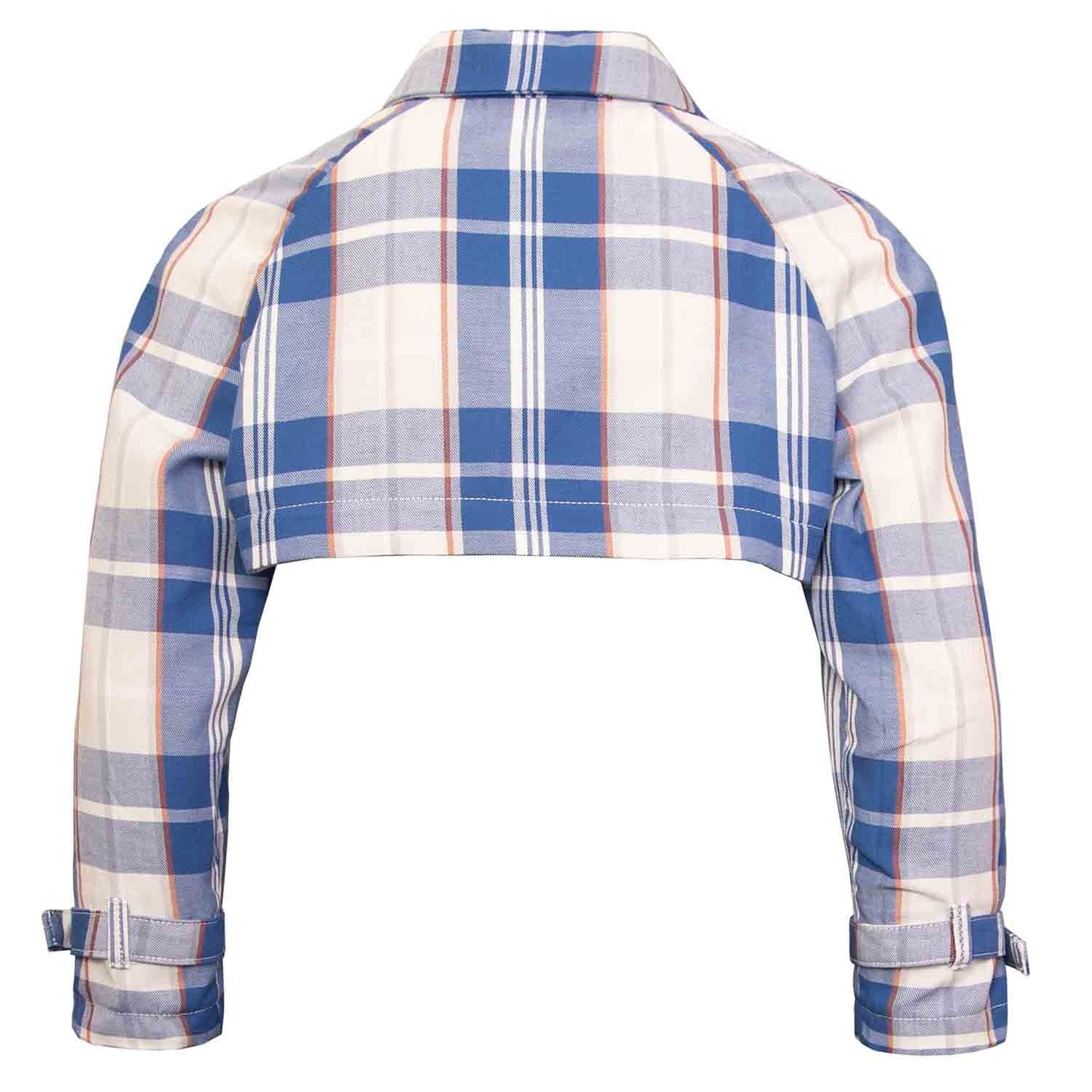 Kids Bolero Jacket in Blue & White Tartan