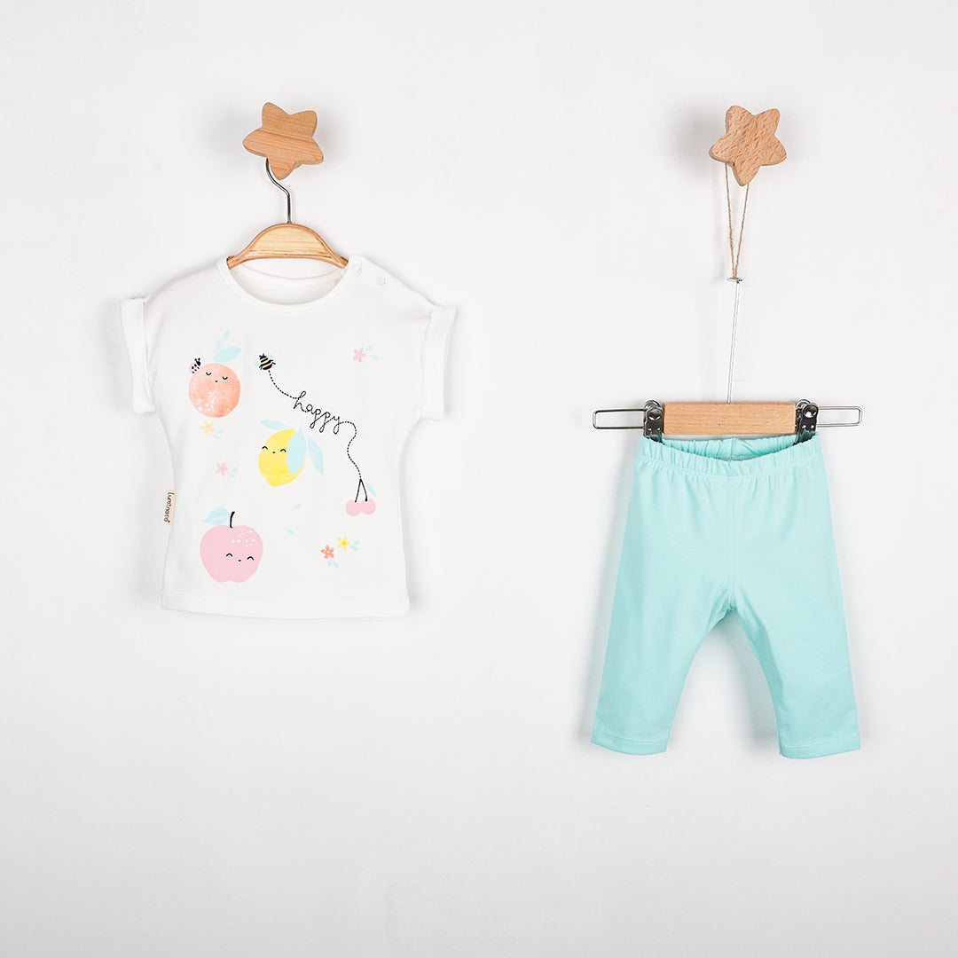 Happy Fruit Baby Girls Leggings Set