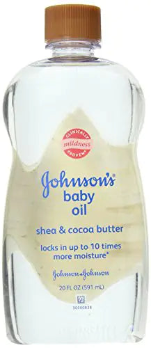 Johnsons Baby Oil Shea and Cocoa Butter 20 Fl Oz (Pack of 3)