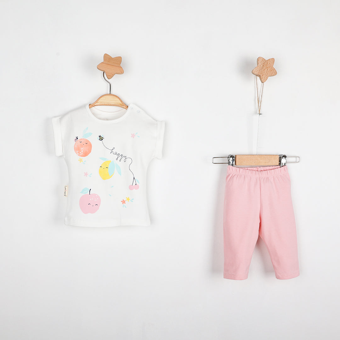 Happy Fruit Baby Girls Leggings Set