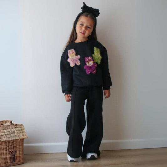 La-Bu-Bu Colorful Patch Girls Casual Set