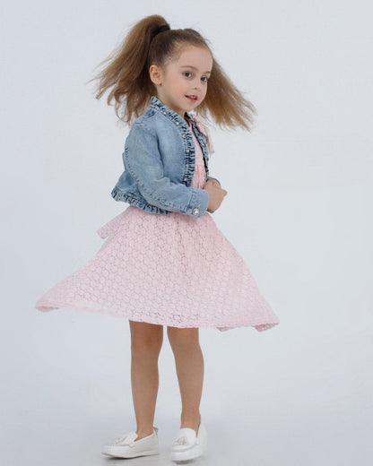 Blush Lace Girls Casual Set