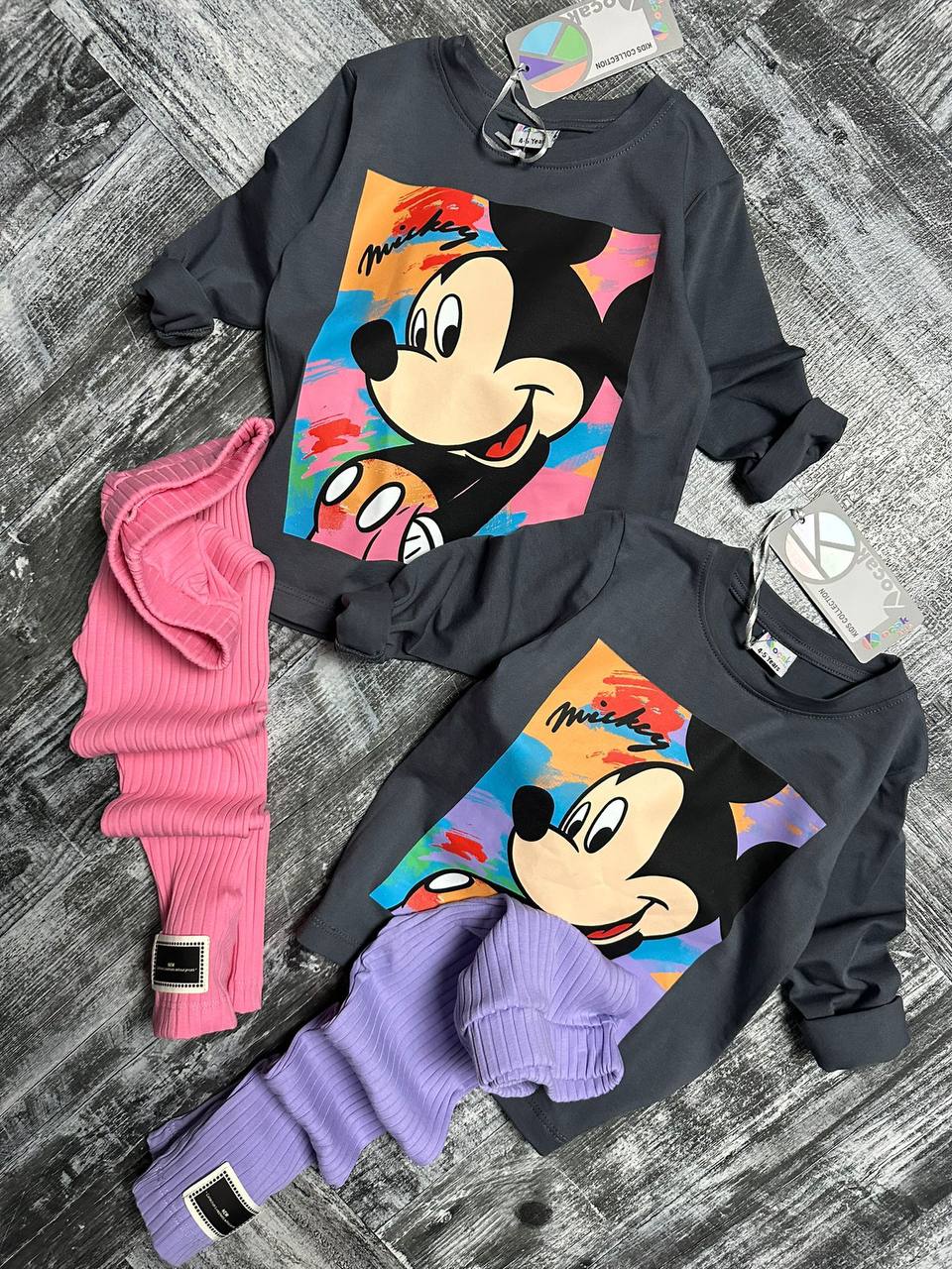 Vibrant Girls' Cotton Leggings Set-3