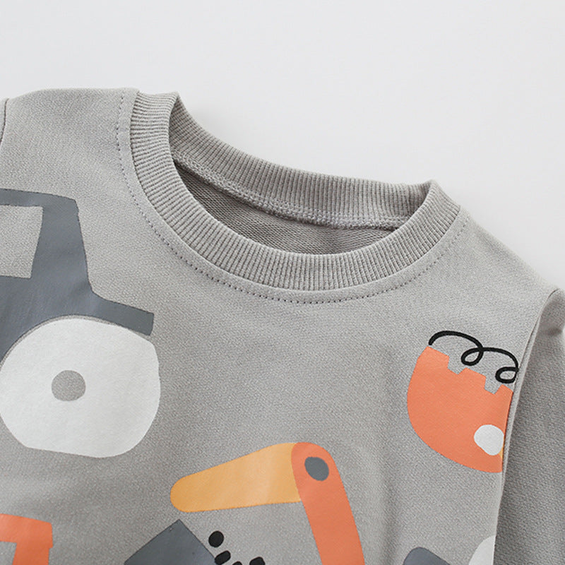 Autumn and Spring Arrival Cartoon Pattern Long Sleeves Pullover for Boys-1
