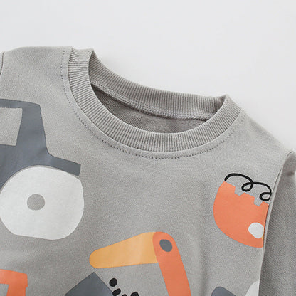 Autumn and Spring Arrival Cartoon Pattern Long Sleeves Pullover for Boys-1