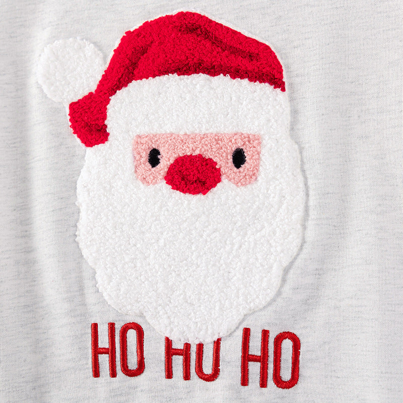 Spring and Autumn Boys Christmas Cartoon Pattern Long Sleeves Color Patchwork Sweatshirt and Pants Clothing Set-2