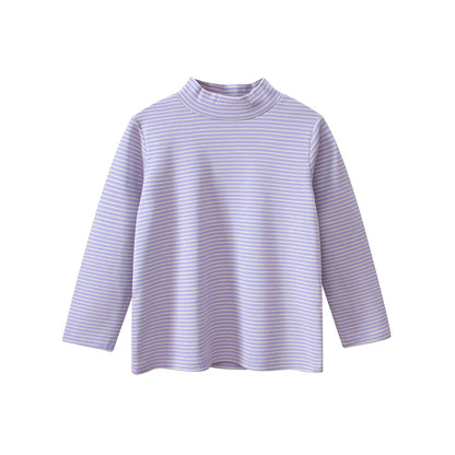 Autumn Baby Kids Girls Striped Long Sleeves Turtle Neck Top Pullover-2