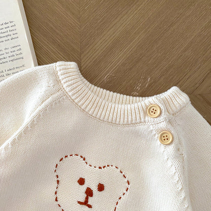 Arrival Autumn Baby Unisex Long Sleeves Teddy Bear Pattern Knitted Top Sweater-2