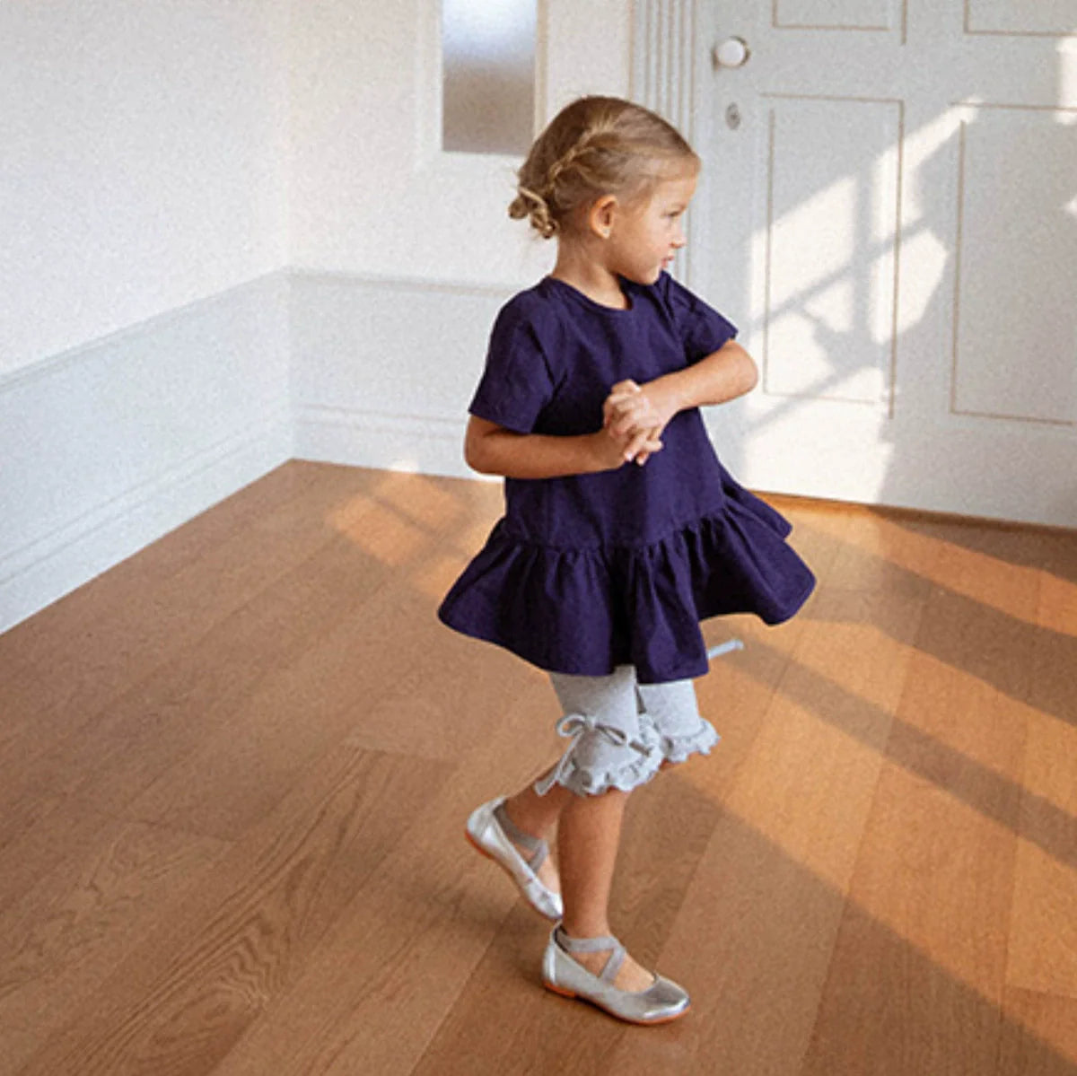 Summer Hot Selling Baby Kids Girls Short Sleeves Dress Design Solid Color Top