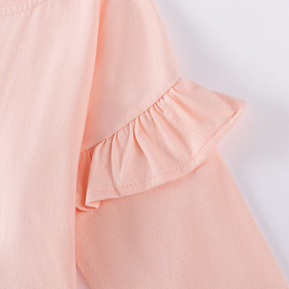 Autumn Arrival Cartoon Animals Pattern Long Sleeves Crew Neck Dress for Stylish Girls-3