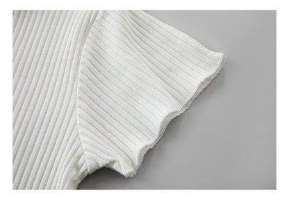 Baby Girl Solid Color Tops Combo Plaid Pattern Overalls Sets-3