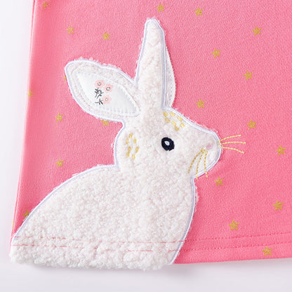 Autumn and Spring Arrival Stars and Animals Cartoon Pattern Long Sleeves Dress for Stylish Girls-3