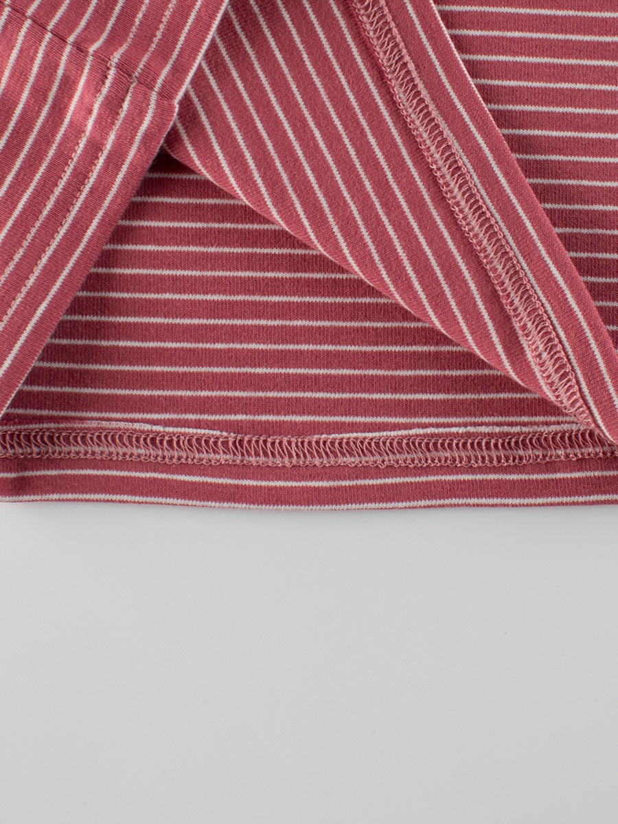 Autumn Baby Kids Girls Striped Long Sleeves Turtle Neck Top Pullover-4