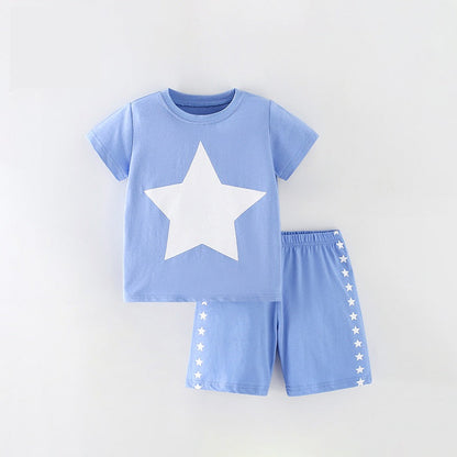 Baby Kids Unisex Stars Print T-Shirt And Shorts Casual Clothing Set