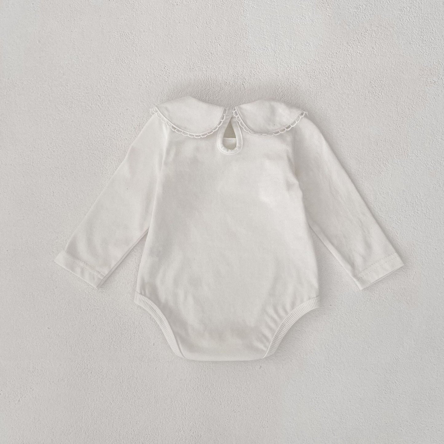 Summer Arrival Baby Girls Solid Color White Onesies-4