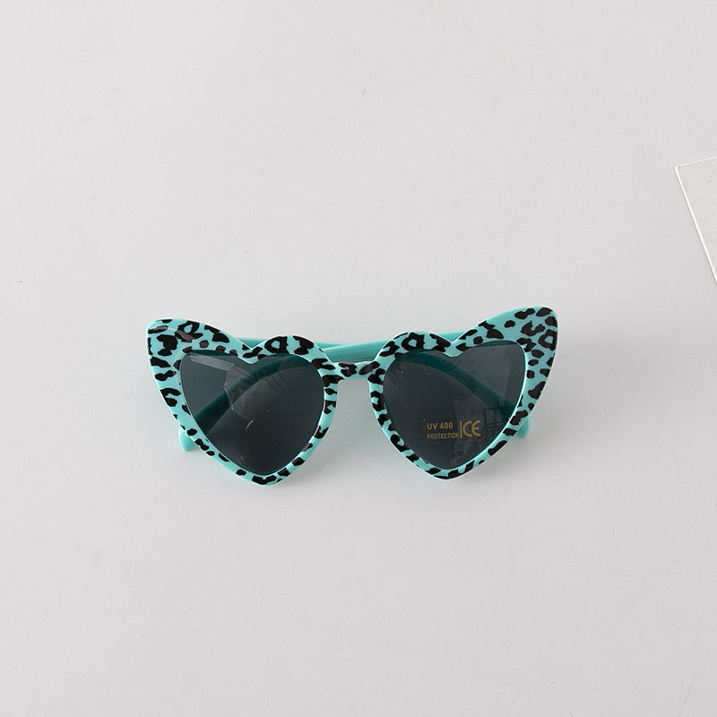 Leopard Print Pattern Heart Shape Fashion Sunglasses-5