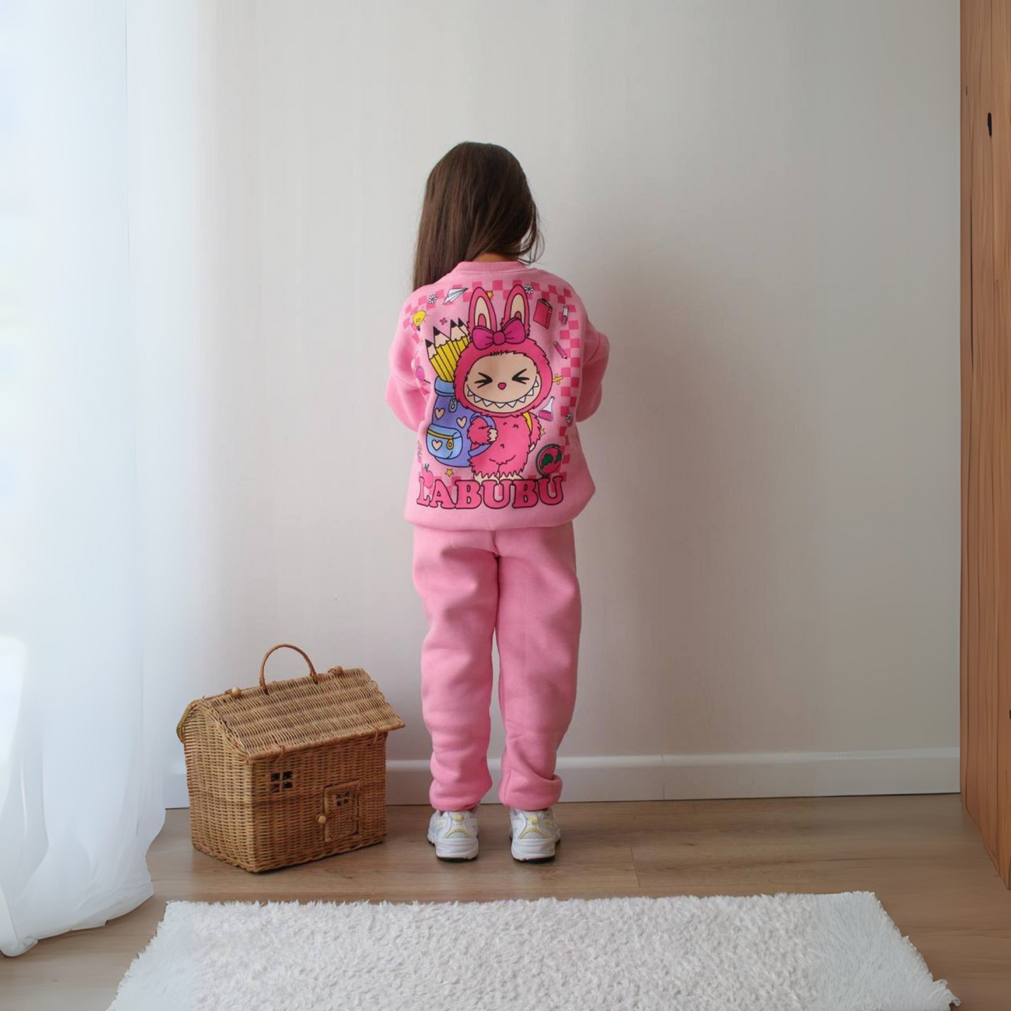 La-Bu-Bu Pink Girls Joggers Set