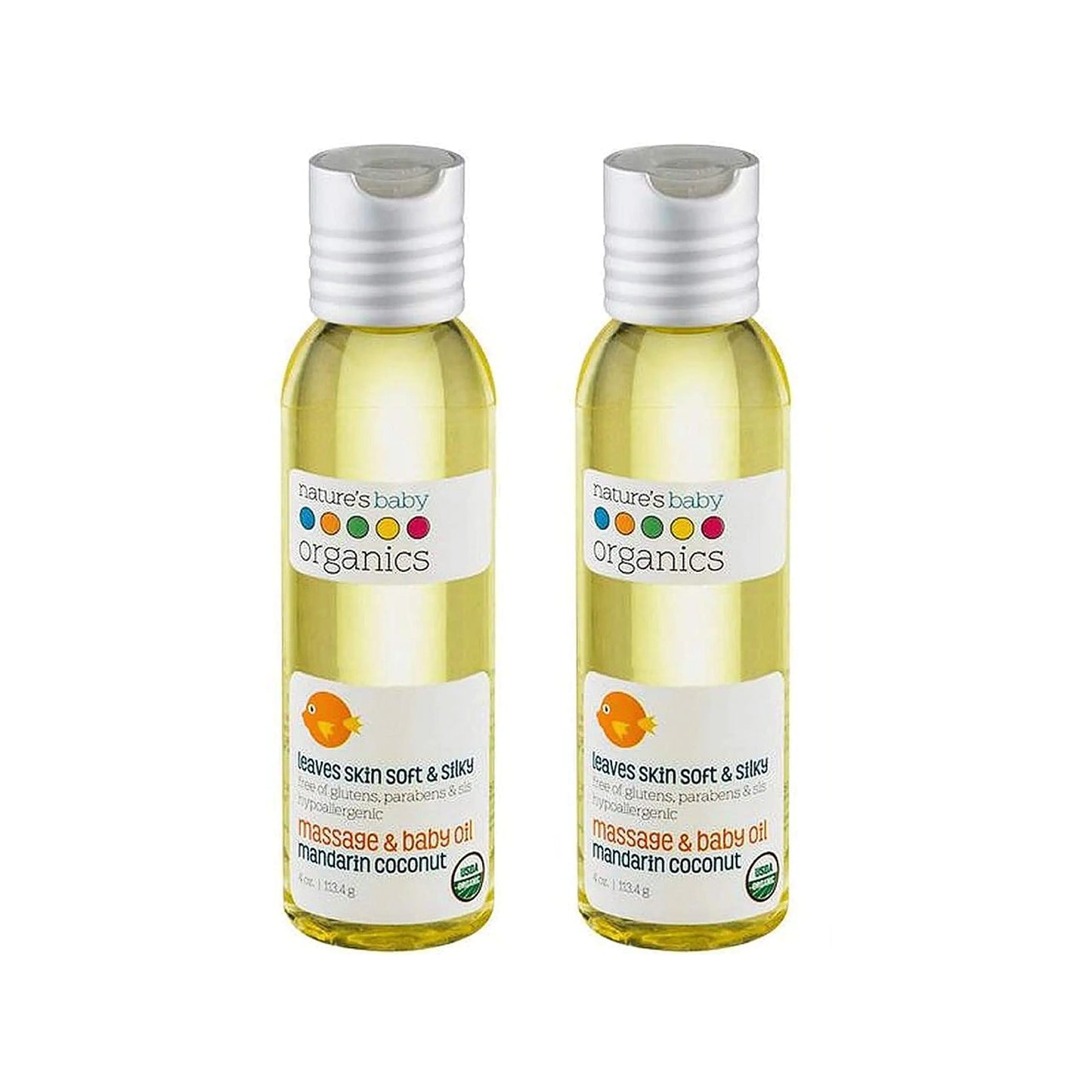 Natures Baby Organics Baby Oil Soothing & Hydrating Shower Oil No Mineral Oil & NonGreasy Soft & Healthy Skin Massage Oil for Newborn & Kids Sunflower & Olive Oil Mandarin Coconut (2